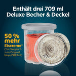 Ninja CREAMi Deluxe Eis-und Eisgetränkmaschine mit 2 Bechern, 10 Funktionen, macht Eiscreme, Gelato, Sorbet, Frozen Yoghurt, Milchshakes, Slushi & mehr, 2-in-1 Geschmacksoption, Silber, NC502EU