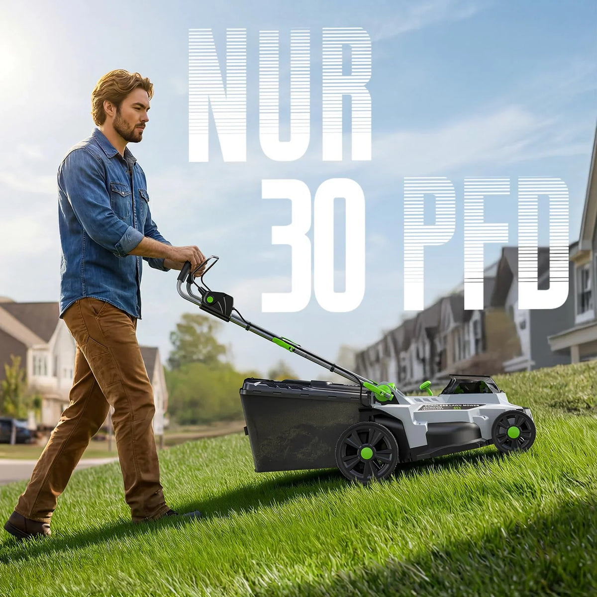 ETOOLAB Akku Rasenmäher 40V 2x20V 43cm 500m² brushless mulch kit 50L Fangkorb 6 Schnitthöhen 2x4,0Ah mit Ladegerät