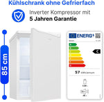 Refrigerador Bomann® sin congelador | Clase energética C | 85 cm | 5 años de garantía en el compresor | Refrigerador pequeño | 0-8 °C | silencioso 35 dB | 3 estantes | Refrigerador estándar 126 L | VS 7258 blanco