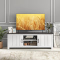 GIANTEX Mueble para TV, soporte de televisión para televisores de hasta 65 pulgadas, mueble bajo de madera con estantes abiertos y 2 puertas, aparador para TV 145 x 40 x 50 cm