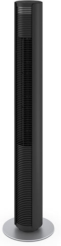 Ventilador de torre Stadler Form Peter, energéticamente eficiente y silencioso con 29 dB(A), con mando a distancia, función de oscilación, 6 velocidades, temporizador de 7 horas, luces LED regulables, adecuado para el dormitorio, negro