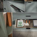Mueble de TV LINZ en color salvia - Mueble de televisión moderno con cajones y gran espacio de almacenamiento - 180 x 47 x 40 cm (ancho/alto/fondo)