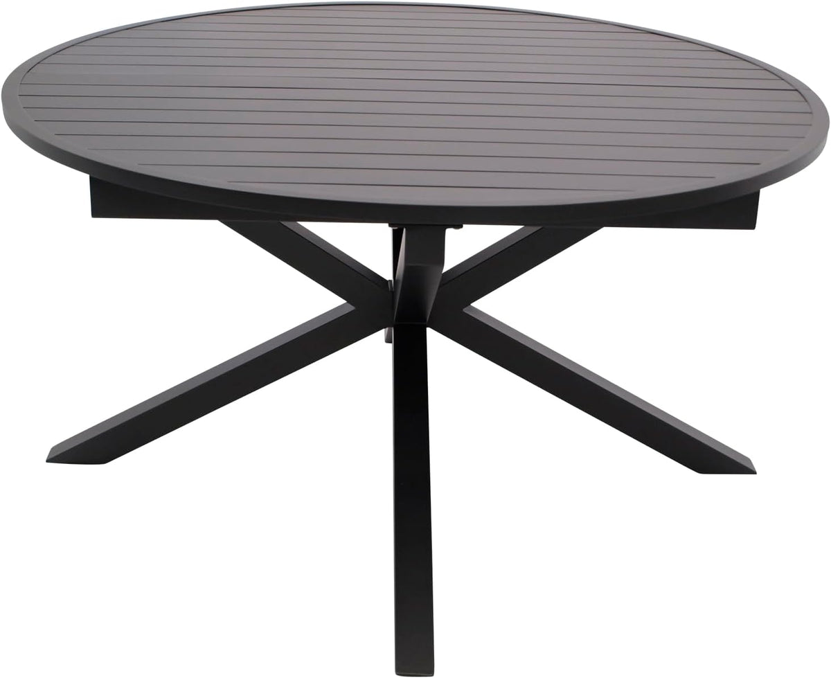 DEGAMO Gartentisch Ausziehtisch Arles 140cm rund, ausziehbar auf oval 200cm, Aluminium anthrazit, Outdoor, wetterfest