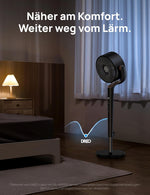 DREO 23dB leiser Standventilator, 120°+120° Omni-direktionale oszillierende Ventilator, 27M Windentfernung, 1615 m³/h Luftvolumen Echt Turbo-Luftzirkulator Fans, 89-102cm Höhe 3 Modi 8-Geschwindigkeit