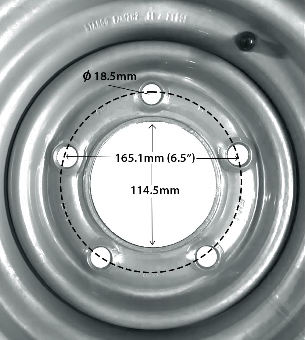 185/60 R12c 5 espárragos 6.5 PCD Rueda y neumático para remolque Brian James Ifor Williams
