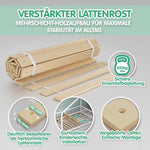 Cama infantil CADANI Malte 90x200 cm – Cama casita con barrera de seguridad extraíble, capacidad de carga de hasta 200 kg, somier de láminas enrollable, cama Montessori a ras de suelo de madera maciza de pino, natural