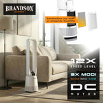 Brandson - Turmventilator DC ECO Line - DC Motor sehr leise - Sleep-Modus – mit Fernbedienung – 3 Modi – Oszillation – energieeffizient – für Schlafzimmer Büro Wohnzimmer Kinderzimmer
