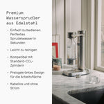 Aarke Carbonator 3, Wassersprudler aus Edelstahl im modernen Edelstahl Finish mit BPA-freier 1L PET-Flasche, Sprudelwasserbereiter für Leitungswasser, kompatibel mit 60L CO2-Zylindern