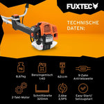 Desbrozadora de gasolina profesional Fuxtec FXPS162, 62 cc, 2 tiempos, con hilo, arnés de transporte confort y sistema antivibración
