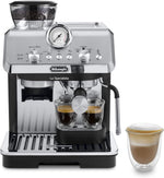 Cafetera espresso De'Longhi La Specialista Arte EC9155.MB con portafiltro y molinillo, 8 niveles de molienda, 15 bares, 3 niveles de temperatura, boquilla para espuma de leche, 1300 W, depósito de 1,5 l, acero inoxidable/negro, incluye kit de barista