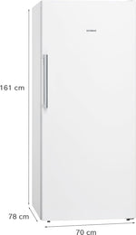 Congelador independiente Siemens GS51NAWCV iQ500, 161 x 70 cm, 289 L, noFrost nunca más tendrá que descongelar, bigBox espacio para alimentos congelados grandes, varioZone estantes y cajones de cristal flexibles, blanco