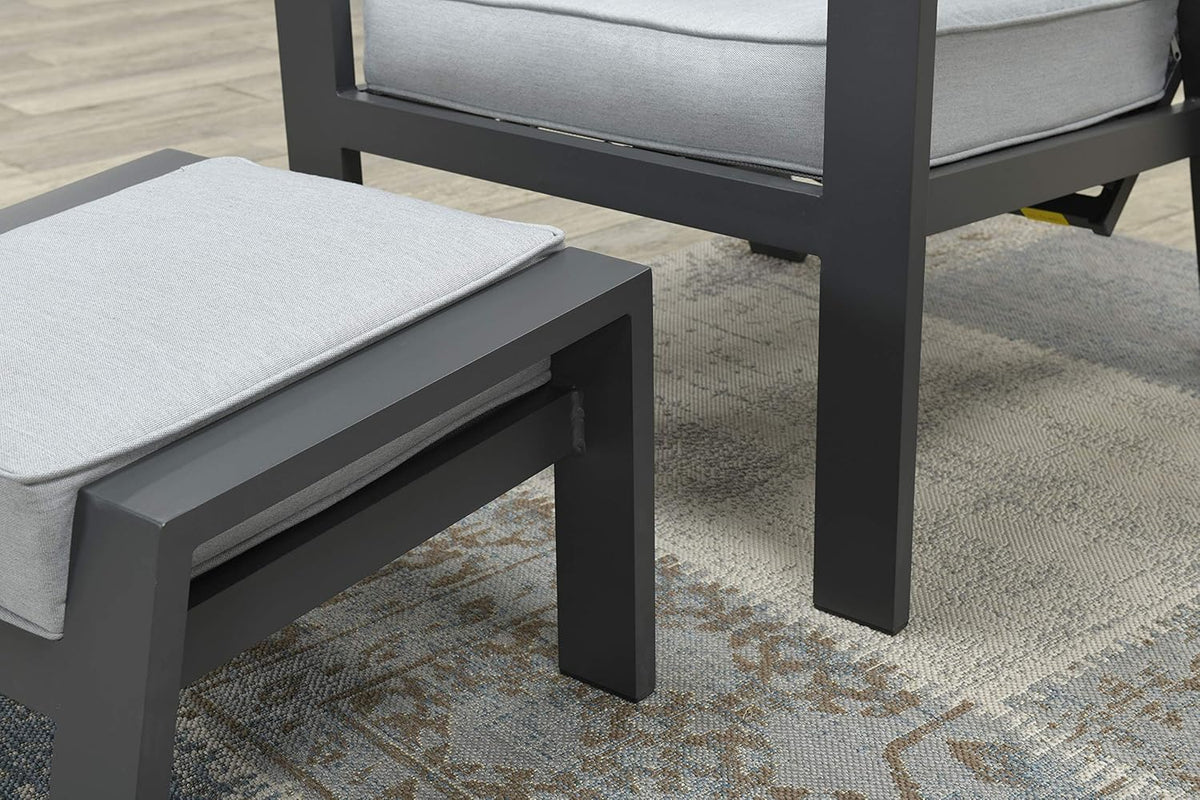 Sillón relax Garden Impressions Luxus con taburete Max, respaldo ajustable