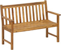 Banco de jardín Dehner Mykonos, 2 plazas, aprox. 120 x 89 x 61 cm, de madera de acacia con certificación FSC®, marrón