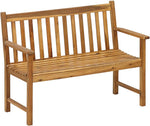 Banco de jardín Dehner Mykonos, 2 plazas, aprox. 120 x 89 x 61 cm, de madera de acacia con certificación FSC®, marrón