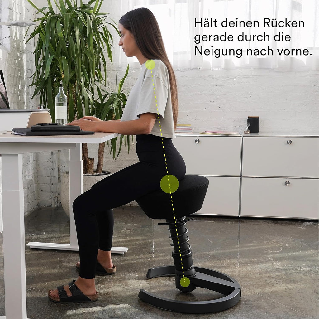 aeris Swopper – Taburete ergonómico – Taburete de oficina ajustable en altura – Taburete versátil para una espalda sana – Silla de oficina sin ruedas, muelle estándar