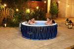 Jacuzzi inflable LED Bestway Lay-Z-Spa Hollywood para 6 personas, Ø 196x66 cm | 140 chorros AirJet, tira de luces LED con control remoto, calefacción hasta 40°C, 4 cojines de espuma