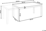 Mesa de jardín Beliani HPL efecto piedra gris rectangular 160/220x90 cm extensible con estructura de metal negra Binasco