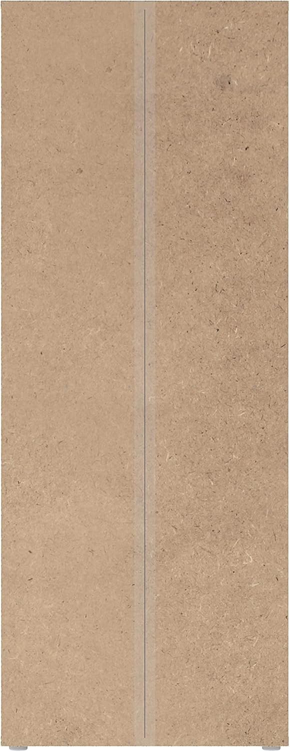 FORTE NET106 Armario 70, zapatero, armario ropero, trastero, armario de puertas batientes, 2 puertas con estantes, blanco con decoración en madera: roble Sonoma, 69 cm de ancho x 179 cm de alto x 35 cm de profundidad
