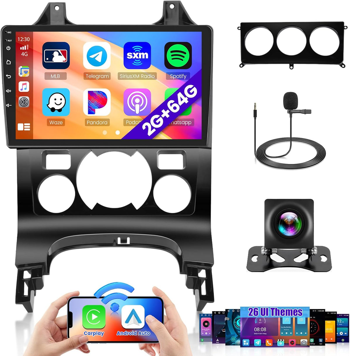 [2G+64G] Hikity Autoradio Android 15 para Peugeot 3008 2009-2015, Carplay inalámbrico y Android Auto, pantalla de 9 pulgadas con GPS, WiFi, Bluetooth, Mirror Link, FM/RDS, MIC, SWC, cámara de visión trasera