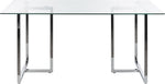 Mesa de comedor rectangular Beliani transparente/plata, vidrio templado, 160 x 90 cm, Envia