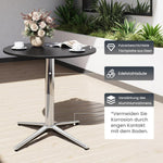 PHI VILLA Mesa de bistró 2 en 1 redonda, resistente a la intemperie, mesa de comedor pequeña multifuncional para taberna, jardín, balcón, cocina, Ø76x74,5 cm, negro
