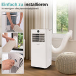 Aire acondicionado portátil SereneLife 7000 BTU, unidad 3 en 1 con manguera de escape, refrigeración, deshumidificación y ventilación, incluye kit para ventana, para habitaciones de hasta 35 m², temporizador de 24 h, silencioso 54 dB