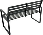 Banco de jardín DEGAMO Atlanta de 2 plazas, de aluminio, resistente a la intemperie e inoxidable, gris oscuro