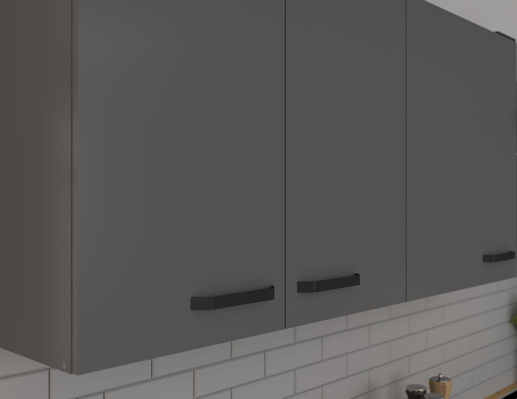 Cocina Nessa 220 + 120 cm Gris Antracita Mueble de cocina Bloque de cocina Cocina equipada