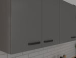 Cocina Nessa 220 + 120 cm Gris Antracita Mueble de cocina Bloque de cocina Cocina equipada