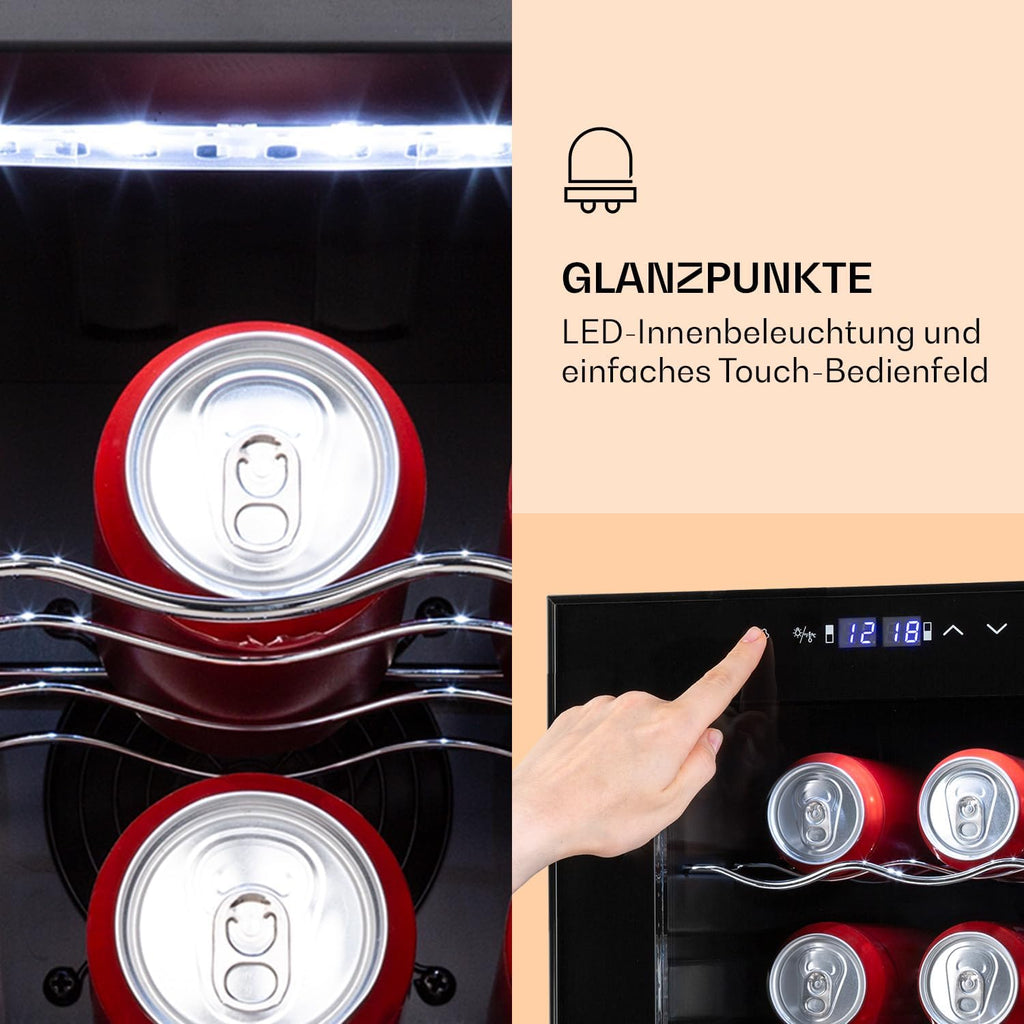 Klarstein freistehender Weinkühlschrank für 27 Fl. - Getränkekühlschrank mit 2 Kühlzonen & energieeffizientem Kompressor - ideal für Weinliebhaber, hält deine Weine kühl & frisch