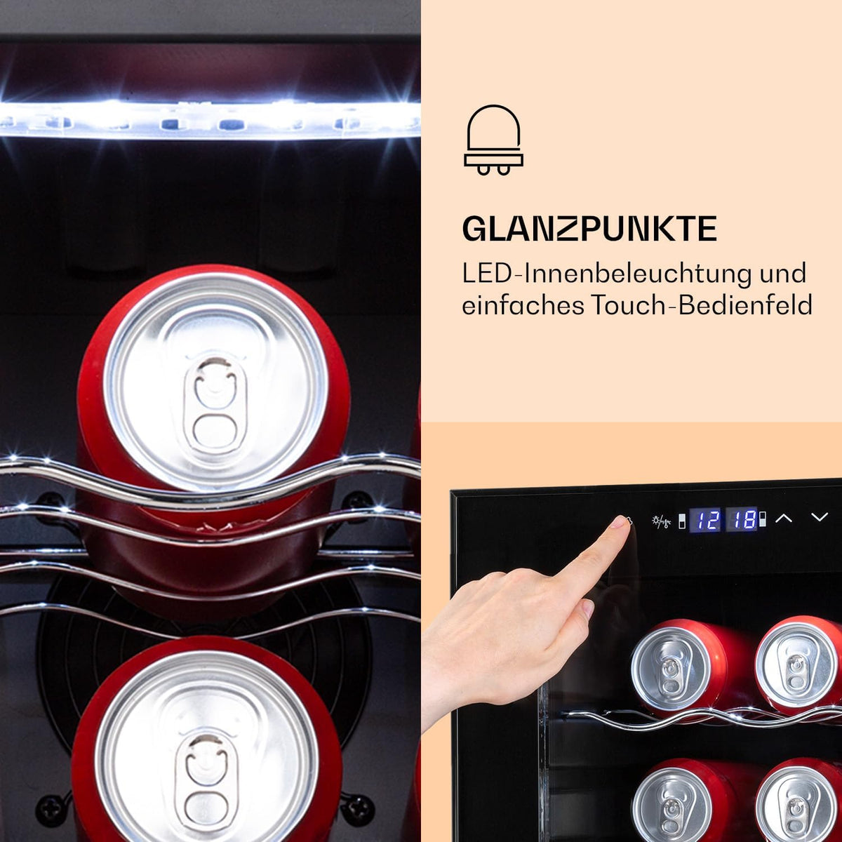Klarstein freistehender Weinkühlschrank für 27 Fl. - Getränkekühlschrank mit 2 Kühlzonen & energieeffizientem Kompressor - ideal für Weinliebhaber, hält deine Weine kühl & frisch