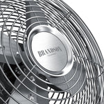 Brandson - Ventilador de mesa diseño retro - ventilador con 3 niveles de velocidad - ventilador móvil - oscilación de 80°, ángulo de inclinación aprox. 40° - carcasa de metal robusta - Silverline