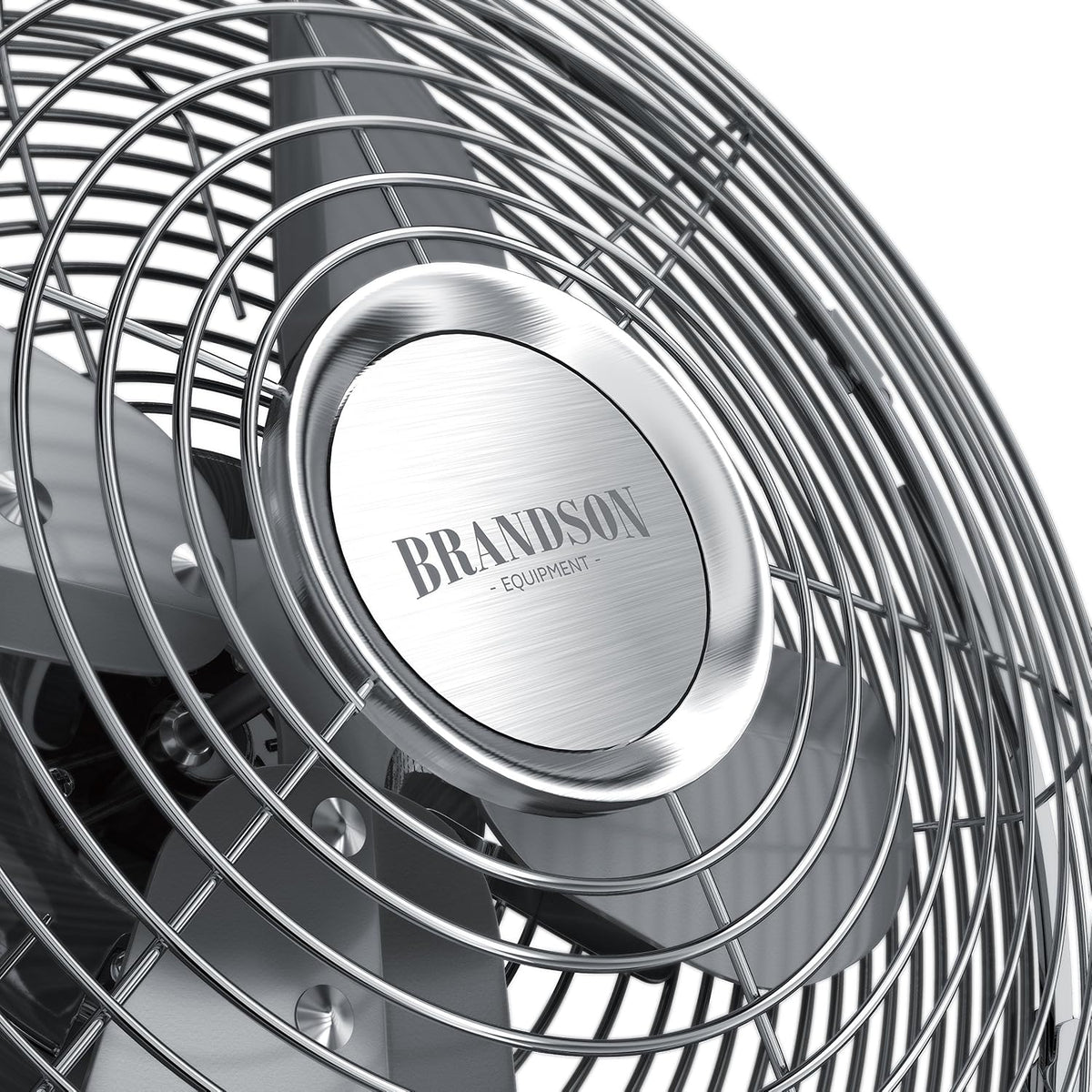Brandson - Ventilador de mesa diseño retro - ventilador con 3 niveles de velocidad - ventilador móvil - oscilación de 80°, ángulo de inclinación aprox. 40° - carcasa de metal robusta - Silverline