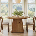 Mesa de comedor de madera maciza para 4 personas, pequeña mesa de cocina redonda con tablero reforzado y base estable para comedor, sala de estar, cocina, 100 x 75 cm, estilo rústico (solo mesa)