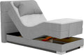 Cama boxspring Rom II 120x200 cm con ajuste eléctrico mediante motor, incluye colchón de muelles ensacados y topper. Grado de firmeza H2 / H3 / H4. Cabecero y piecero ajustables.
