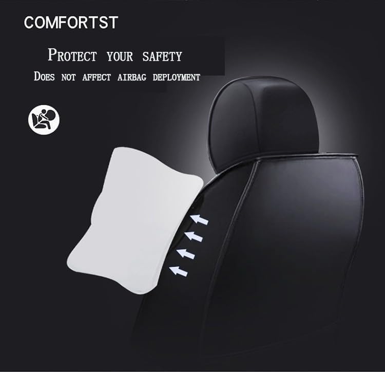 QWEDFSD Fundas de Asiento de Coche para MG MGS5 EV 2025, Protección Impermeable contra el Polvo, Juego Completo de Fundas de Asiento de Cuero, Blanco-Negro/C