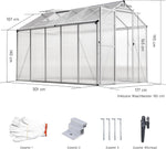 Invernadero de aluminio para jardín | 177*300*193 cm | Versátil: utilizable como invernadero, caseta de jardín, resistente al invierno, para cultivo, caseta para tomates, semillero y caseta para plantas, blanco