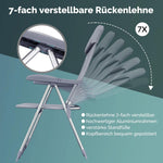 Casaria® Gartenstühle 4er Set Klappbar 7-Fach Verstellbar Alu mit hoher Rückenlehne Faltbar Balkon Campingstuhl Balkon Terrasse Klappstuhl Hochlehner