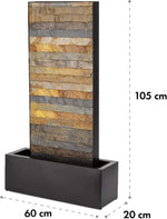 Fuente de jardín blumfeldt Raincastle para interiores y exteriores Allround Edition - circulación de agua constante, cable de alimentación extralargo de 10 m, 12 LEDs, bomba de 8 W, grado de protección: IPX8, 10 kg, gris grafito