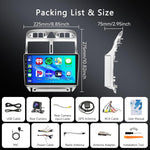 Autorradio Android 2GB 64GB para Peugeot 307 307CC 307SW 2002-2013 con Carplay inalámbrico y Android Auto, pantalla táctil Hodozzy de 9 pulgadas, navegación GPS, Bluetooth, WiFi, radio FM/RDS, SWC, EQ