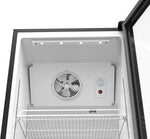 SCHOEPF Refrigerador con puerta de cristal - refrigerador comercial para bebidas - refrigeración por aire forzado - refrigerador con puerta de vidrio - 347 l - 5 estantes de rejilla ajustables - 194,5 cm de altura - GKS350 (Negro)