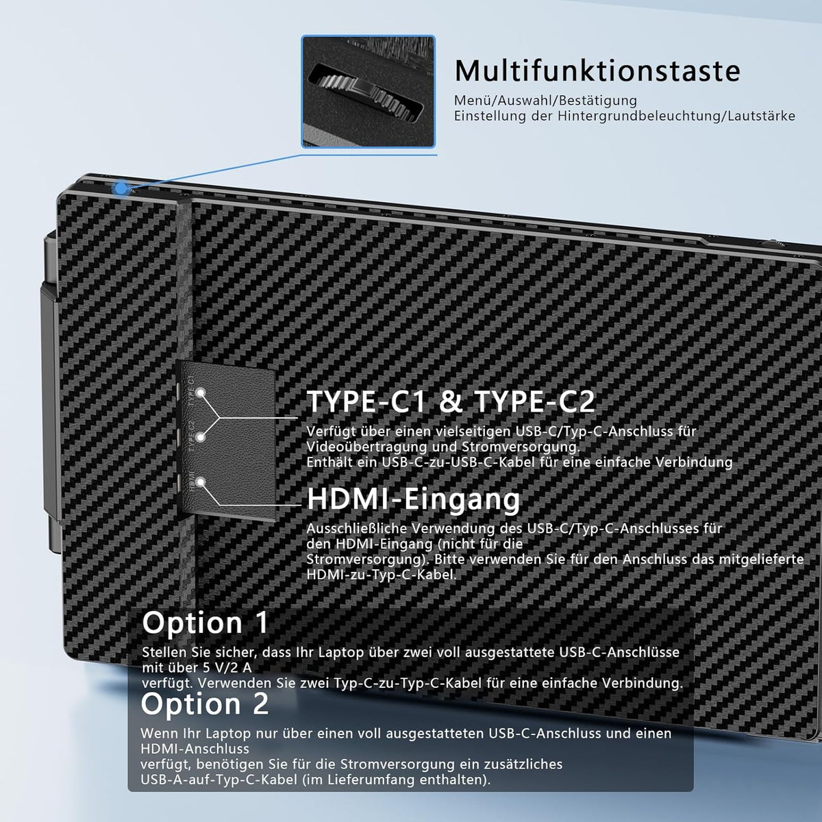 Extensión de pantalla para portátil, monitor portátil triple de 14" 1080P, extensión de monitor Plug & Play, para Win/Dex/Android/Mac