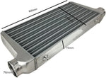 Intercooler de barra y placa 600 x 300 x 76 mm, diámetro exterior 76 mm, montaje frontal universal, tubo de admisión