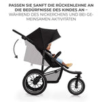 Kinderkraft HELSI 2 Silla de paseo hasta 27 kg, cochecito desde el nacimiento, silla de paseo para correr con grandes ruedas neumáticas, función de reclinado, asa parental ajustable, plegable, cesta debajo del asiento, negro