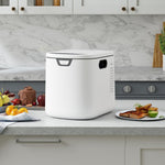 Compostador eléctrico Fullwatt 4.2L, compostador eléctrico inodoro de secado rápido con 2 filtros de carbono, cubo de compostaje y pantalla LED para materia orgánica y restos de comida, autolimpiable