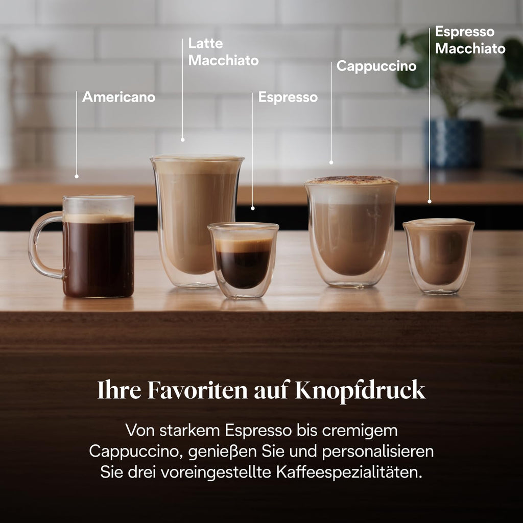 Máquina de café espresso De'Longhi La Specialista Arte EC9155.MB, cafetera con molinillo, 8 niveles de molienda, 15 bares, 3 temperaturas, boquilla para espuma de leche, 1550W, depósito de 1,7L, acero inoxidable/negro incluye kit de barista
