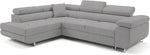 Ecksofa mit Schlaffunktion PASTI L-Form, Sofa Couch mit Bettkasten, 3-Sitzer Eckcouch, Schlafsofa für Wohnzimmer, Big Sofa Couch mit Schlaffunktion (Easy Clean Hellgrau, Ottomane Links)