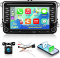 [4G+64G] Autorradio Android para VW Volkswagen Jetta Passat Seat Golf Tiguan Skoda Polo con CarPlay y Android Auto inalámbricos, pantalla táctil de 7 pulgadas con GPS, WiFi, Bluetooth 5.0, radio FM/RDS, 32EQ