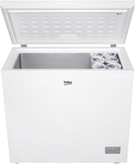 Congelador horizontal Beko CF200CWN, arcón congelador, 198 l de capacidad útil, 1 cesta para congelados, función de congelación rápida, ruedas de transporte, sistema de indicador LED, 40 dB(A), blanco