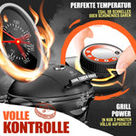 KESSER Parrilla eléctrica 2 en 1 de sobremesa y con soporte, 2400 W, termostato, revestimiento antiadherente, para interior y exterior